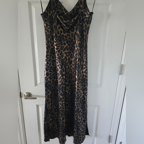 River Island Animal Print Satin dress size 16 - Picture 3 of 4